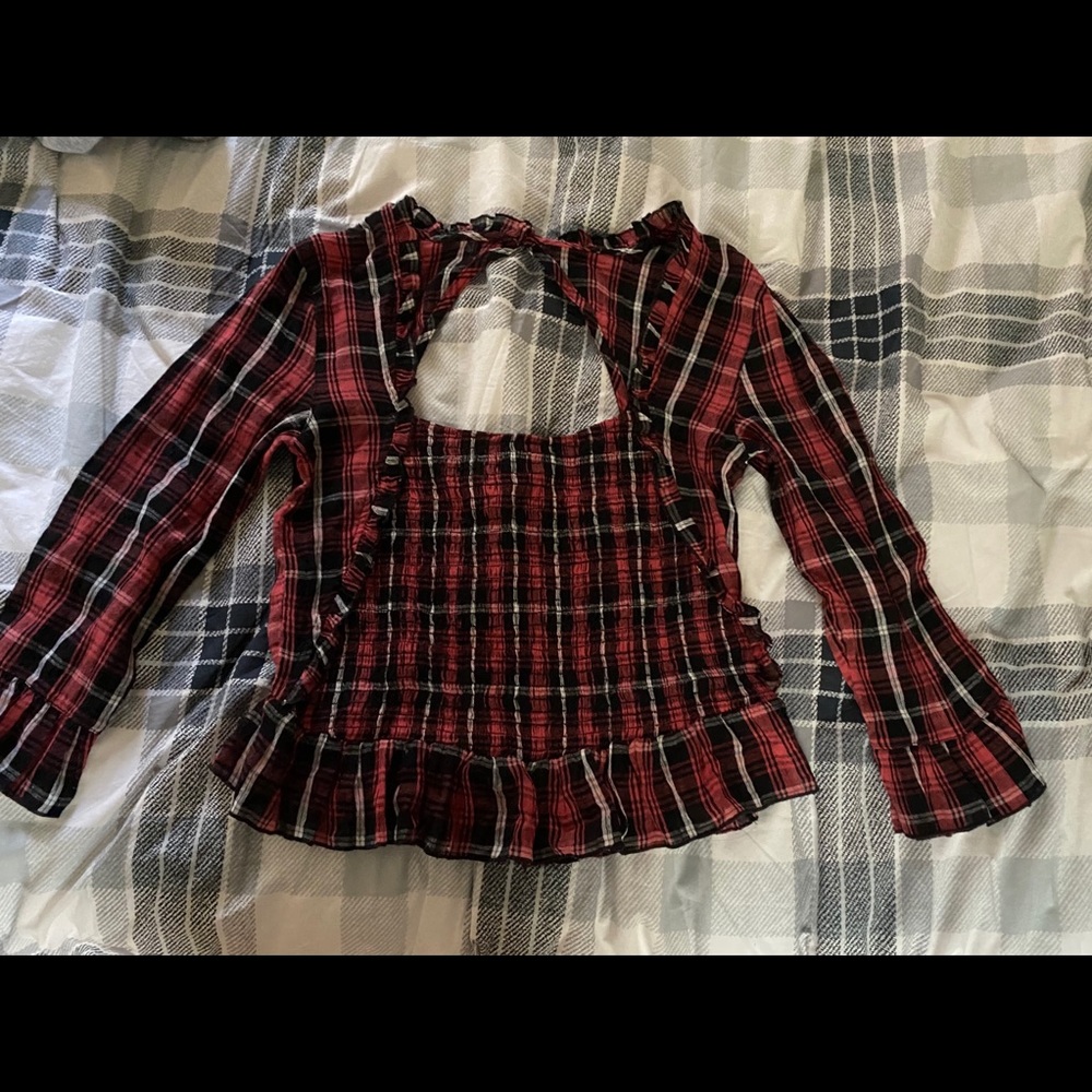 Free People plaid top